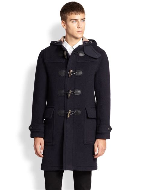 burberry blue duffle coat|Burberry duffle coat men.